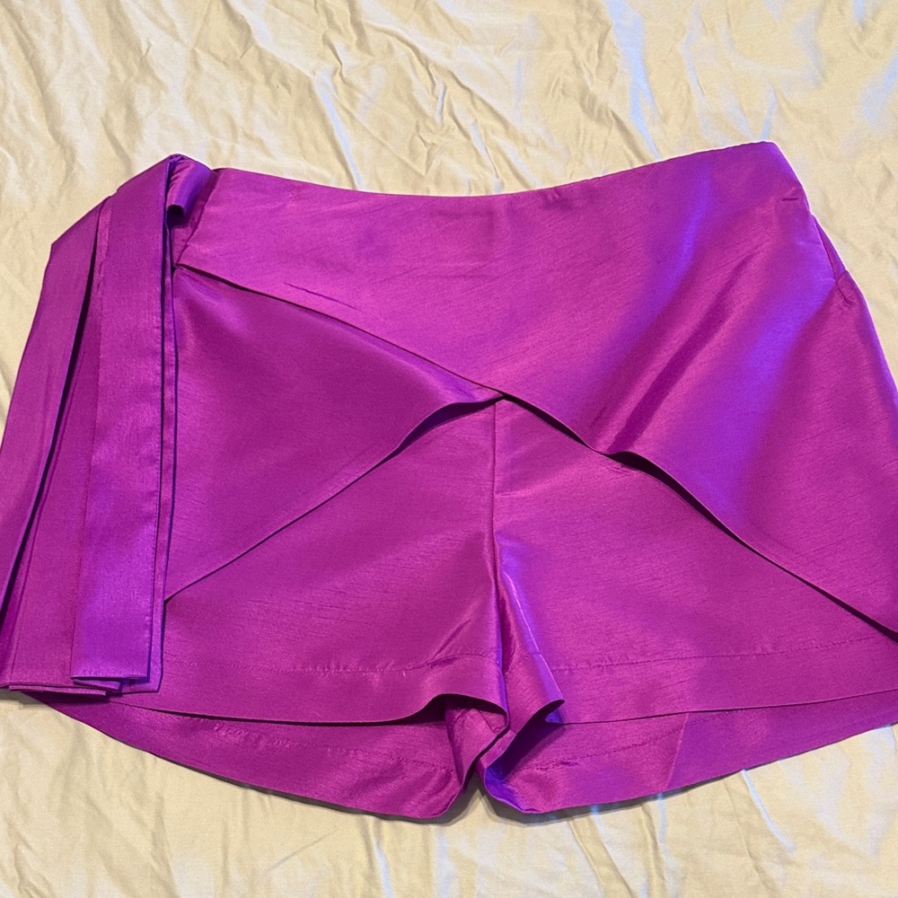 PAPER London Elegant Magenta Shorts with sash